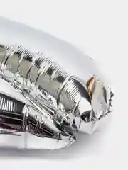 Серебряный воздушный шар "Цифра 4" 100 см, серебряный