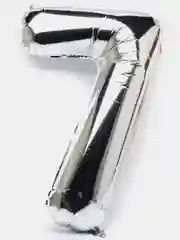 Серебряный воздушный шар "Цифра 7" 100 см, серебряный