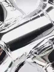Серебряный воздушный шар "Цифра 8" 100 см, серебряный