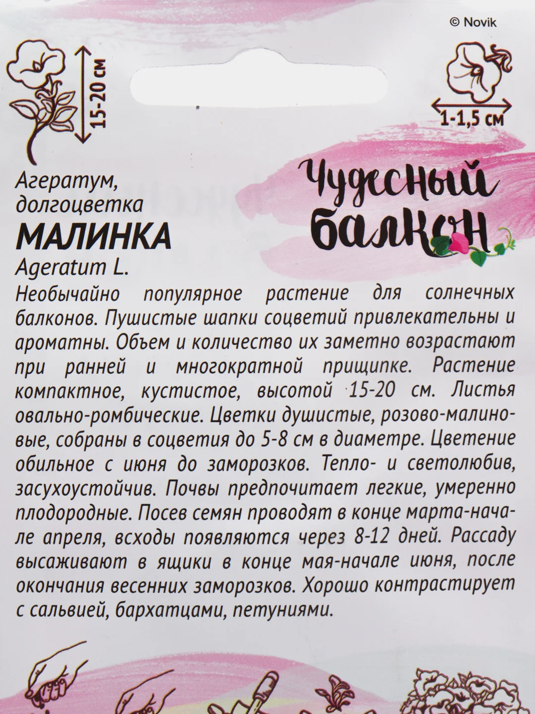 Агератум Малинка (семена, цветы)