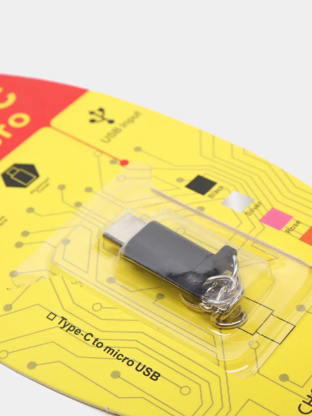 Черный переходник с micro-USB на Type-c