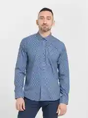 Темно-синий рубашка мужская с узором для парня, мужа, папы