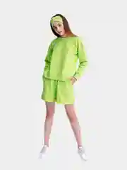 Лайм костюм женский, свитшот и шорты, хлопок