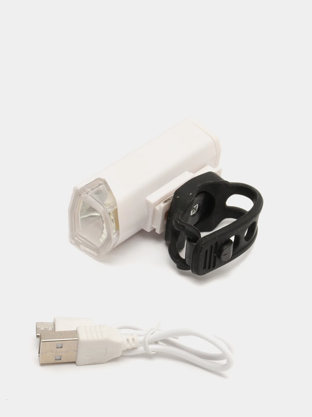 Белый фонарь светодиодный для велосипеда USB, велосипедный фонарь