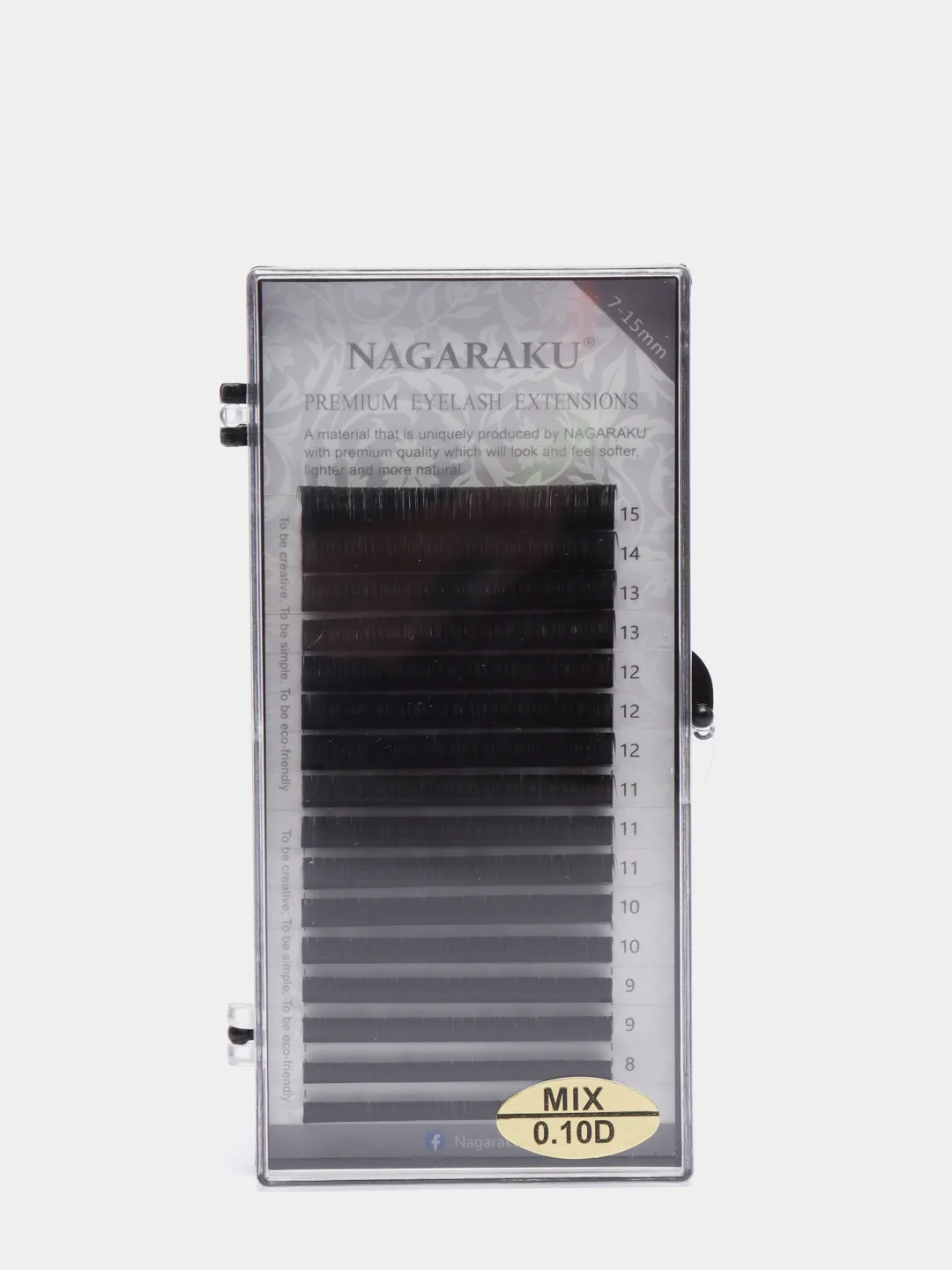 Ресницы для наращивания Nagaraku, MIX D и С изгиб, черные