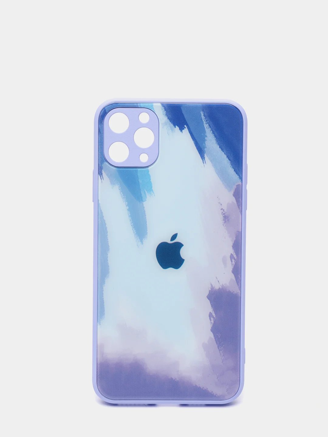 Голубой чехол силиконовый стеклянный (закаленный) на Apple iPhone 12,11,7,8,SE,Pro,Max глянец