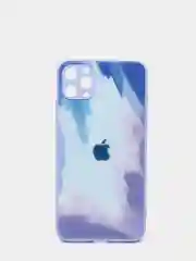 Голубой чехол силиконовый стеклянный (закаленный) на Apple iPhone 12,11,7,8,SE,Pro,Max глянец