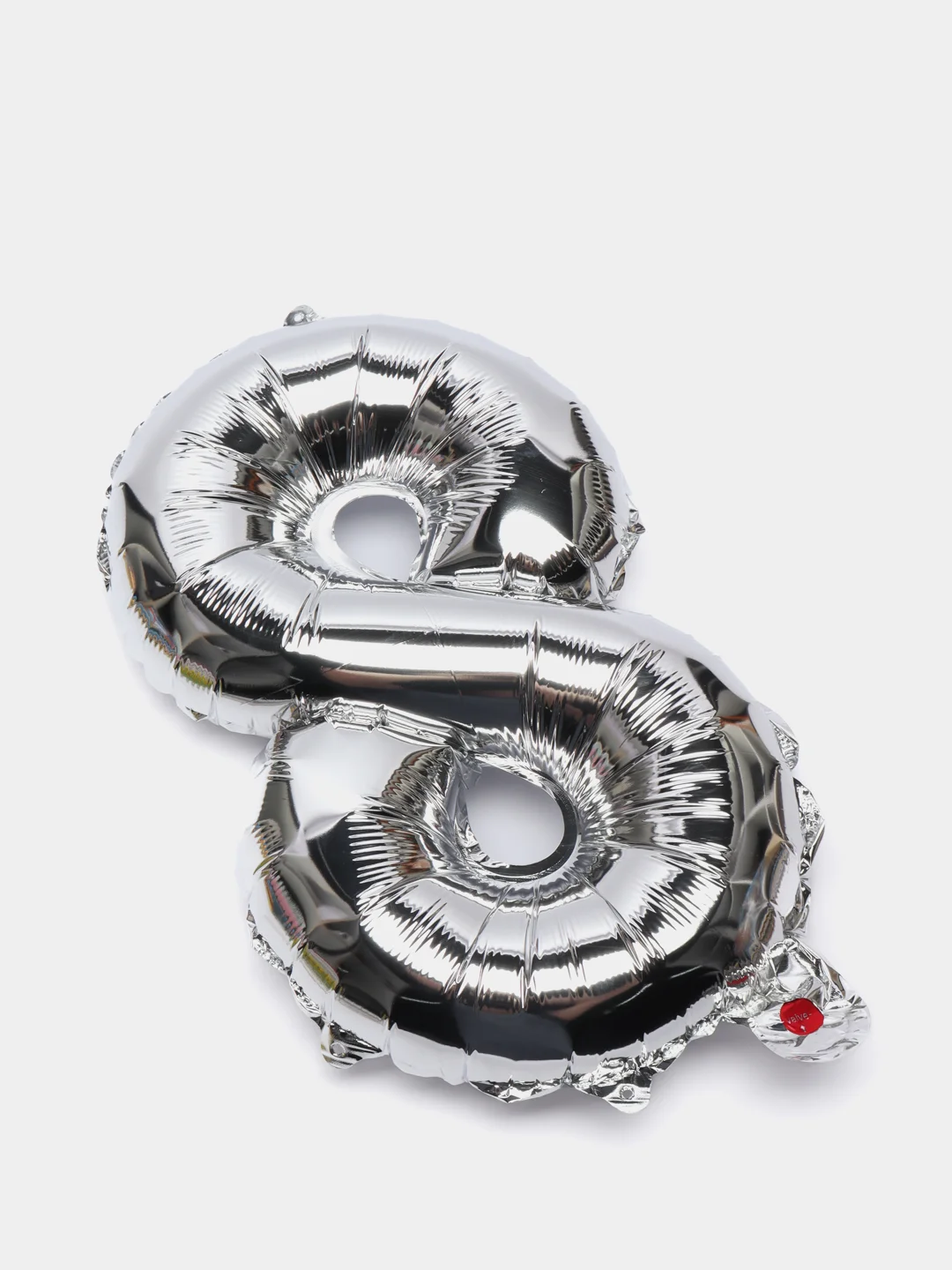 Серебряный воздушный шар "Цифра 8" 40 см, серебряный