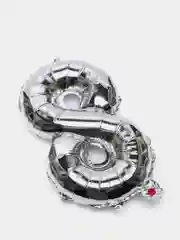 Серебряный воздушный шар "Цифра 8" 40 см, серебряный
