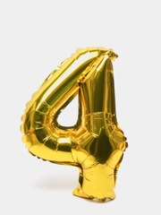 Воздушный шар "Цифра 4" 40 см, золотой