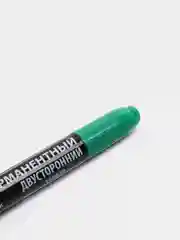Зеленый маркер перманентный двухсторонний, нестираемый