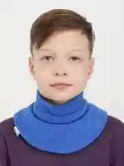 Синий флисовая манишка детская / манишка двухсторонняя / снуд детский / шарф зимний