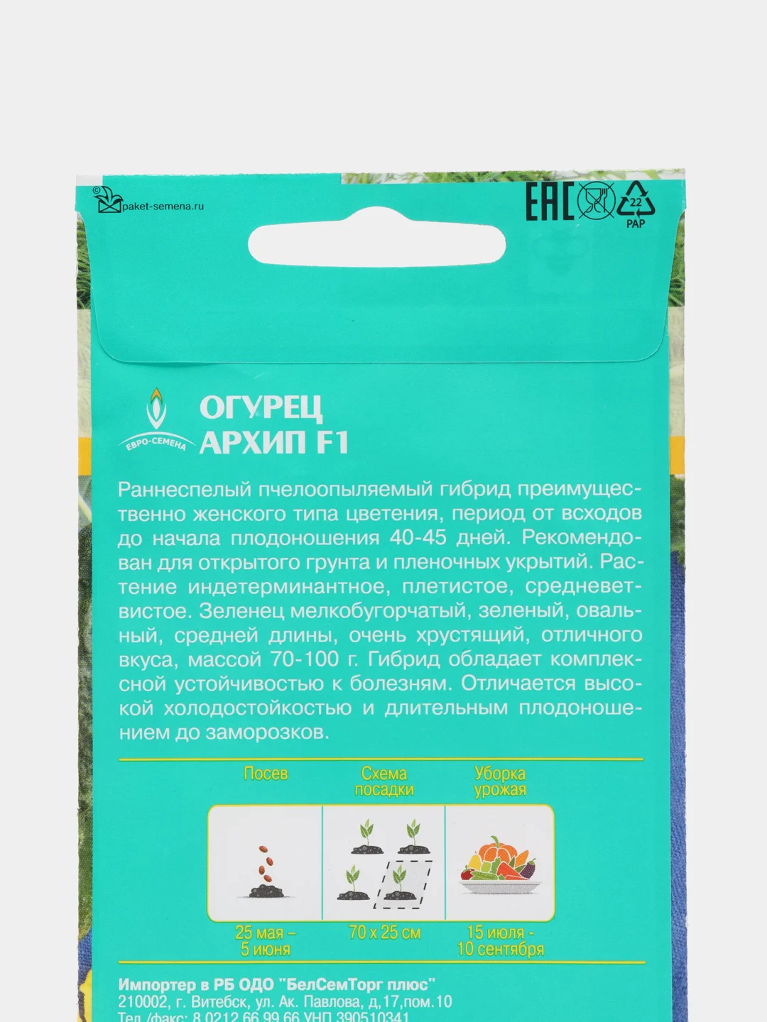 Огурец Архип F1 0,3г / Евро - семена