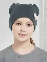 Угольный шапка  для девочек с ушками на весну MEOW