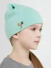 Мятный шапка  для девочек с ушками на весну MEOW