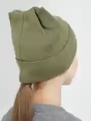 Хаки шапка  для девочек с ушками на весну MEOW