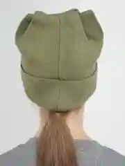 Хаки шапка  для девочек с ушками на весну MEOW