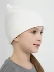 Белый шапка  для девочек с ушками на весну MEOW