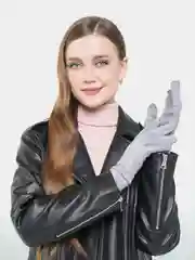Серый женские перчатки с начёсом внутри, 3 цвета