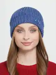 Индиго шапка для девочек КАМУШЕК