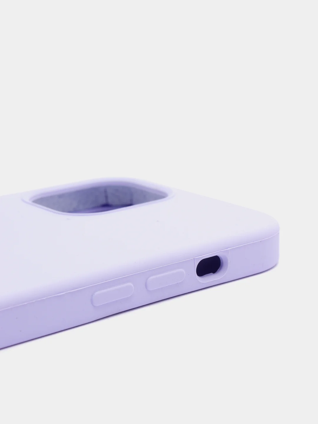 Лавандовый чехол Silicone Case для iPhone 12, 12 Pro с открытым низом