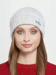 Серый меланж шапка для девочек КАМУШЕК