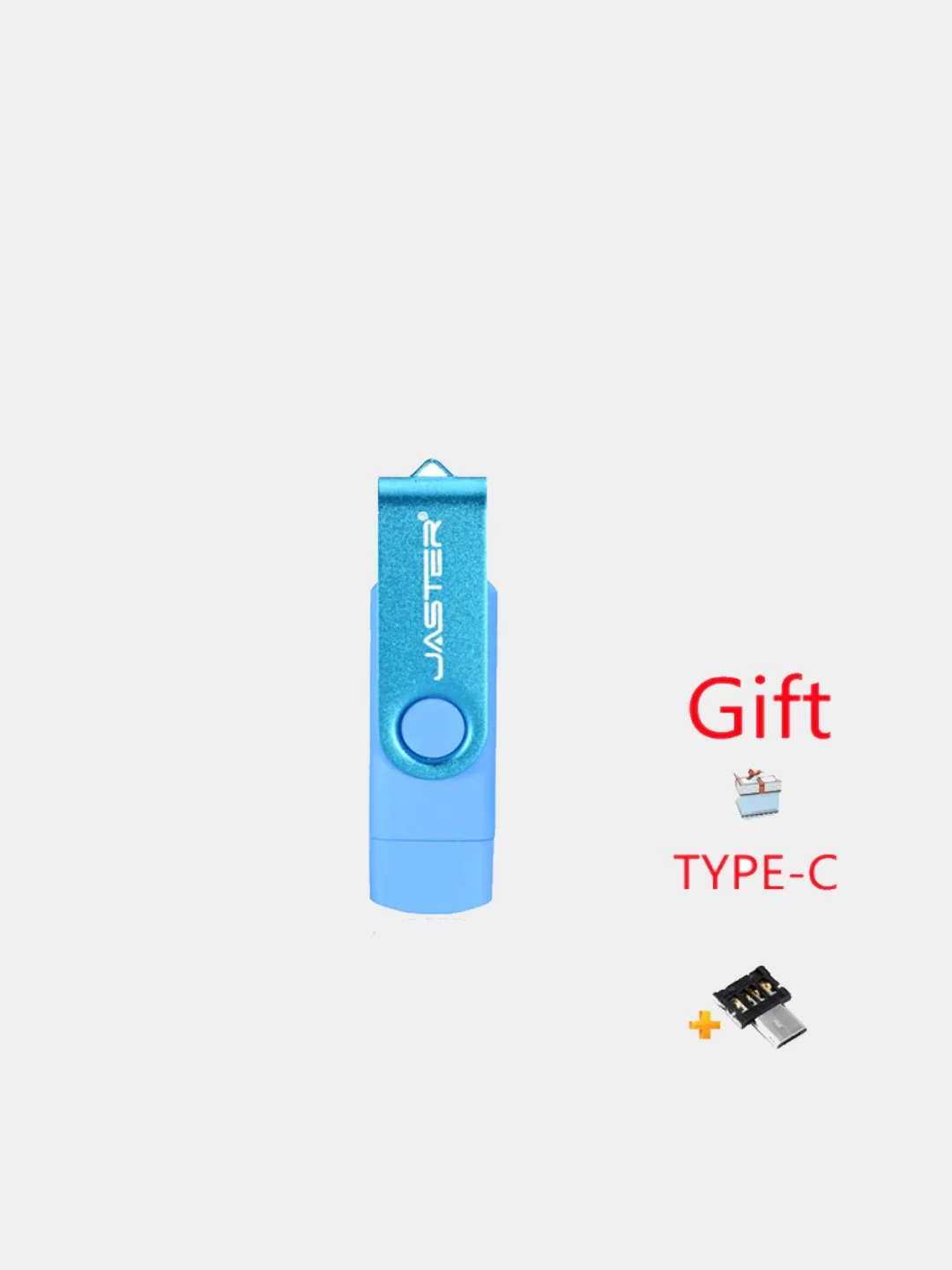 Голубой usb флеш-накопитель 3 в 1, Jaster 4, 16, 32,64 Гб флешка 3 в 1.для телефона и пк