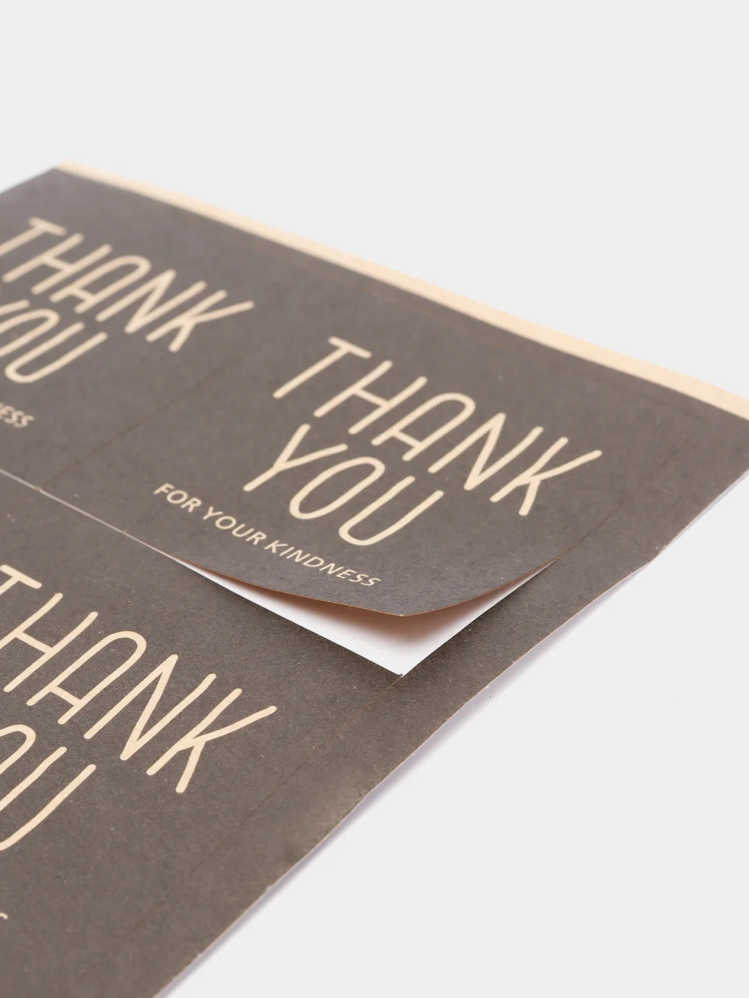 Коричневый наклейки квадратные "Thank you"