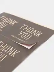 Коричневый наклейки квадратные "Thank you"