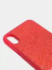 Красный чехол для iPhone XR силиконовый, с блестящими вставками