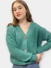 Зеленый кардиган женский, вязаный, короткий, oversize