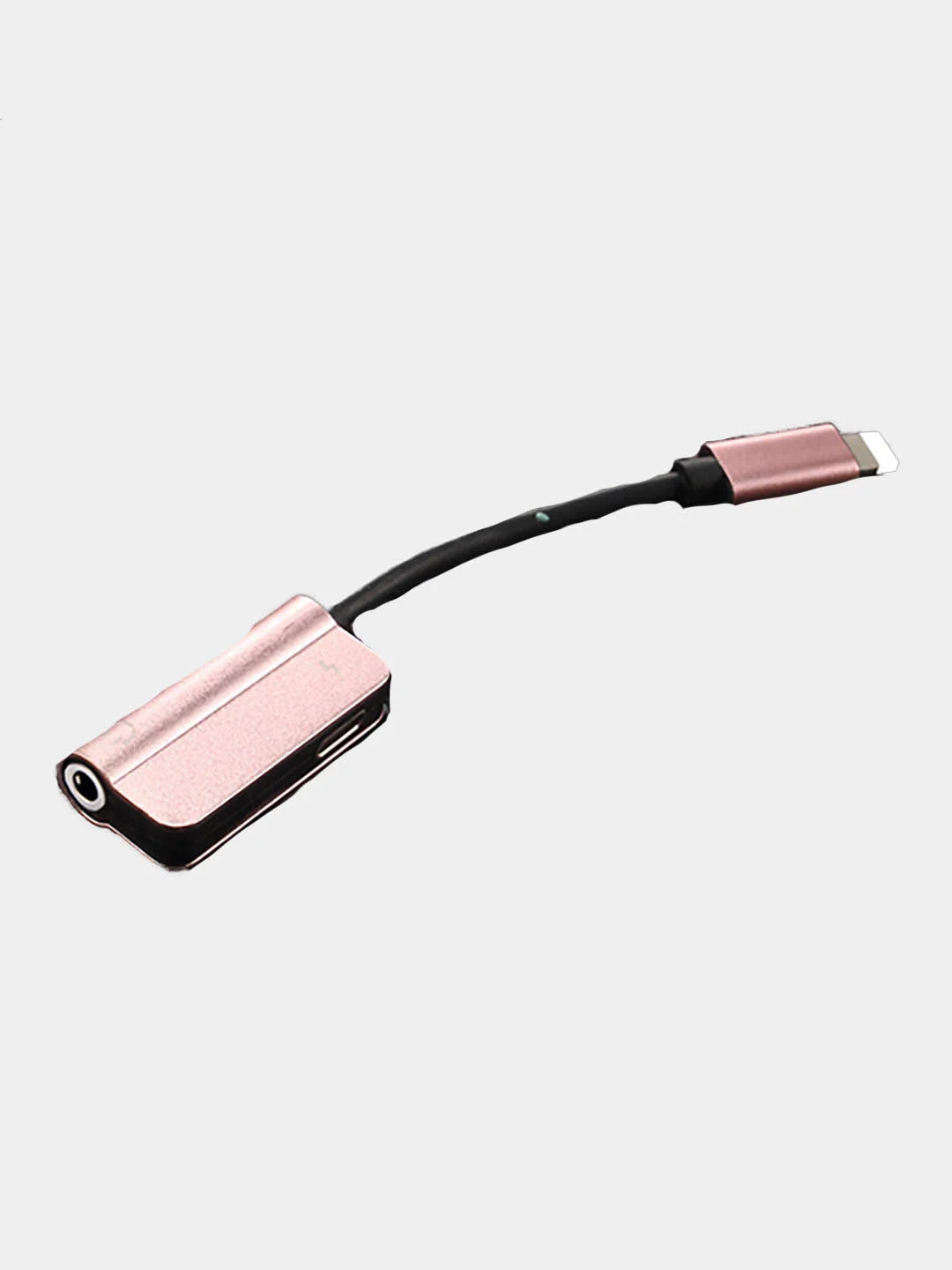 Розовый переходник адаптер 2в1 для наушников AUX аукс 3.5 мм и Lightning iPhone на айфон