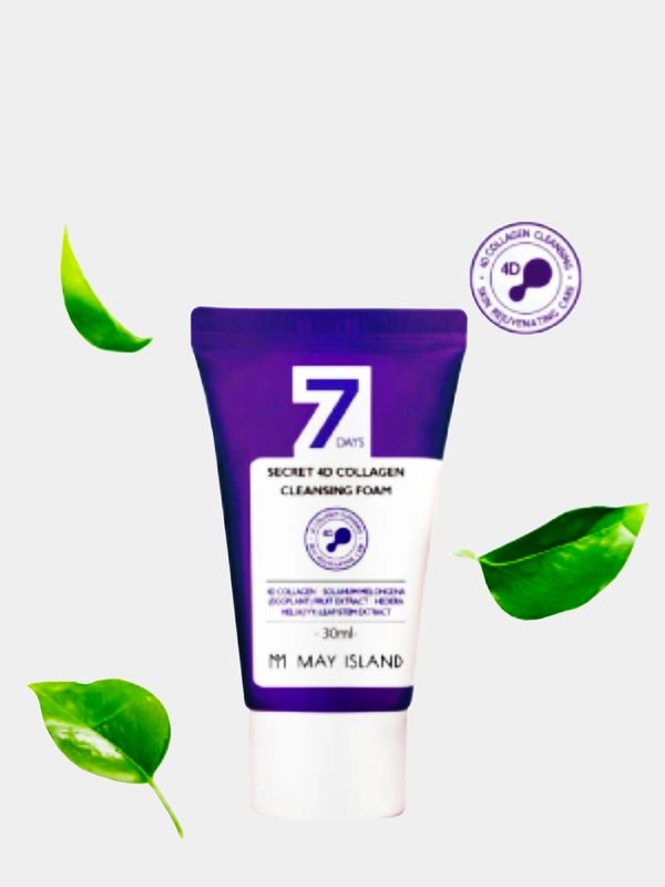 Пенка с коллагеном May Island 7 Days Secret 4D Collagen Cleansing Foam, 30 мл,Корея