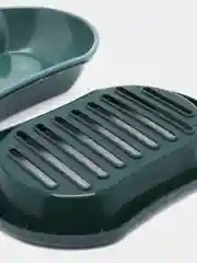 Тёмно-зелёный мыльница с решёткой