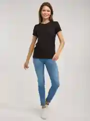 Черный футболка женская BEJAMPER однотонная, базовая, хлопковая