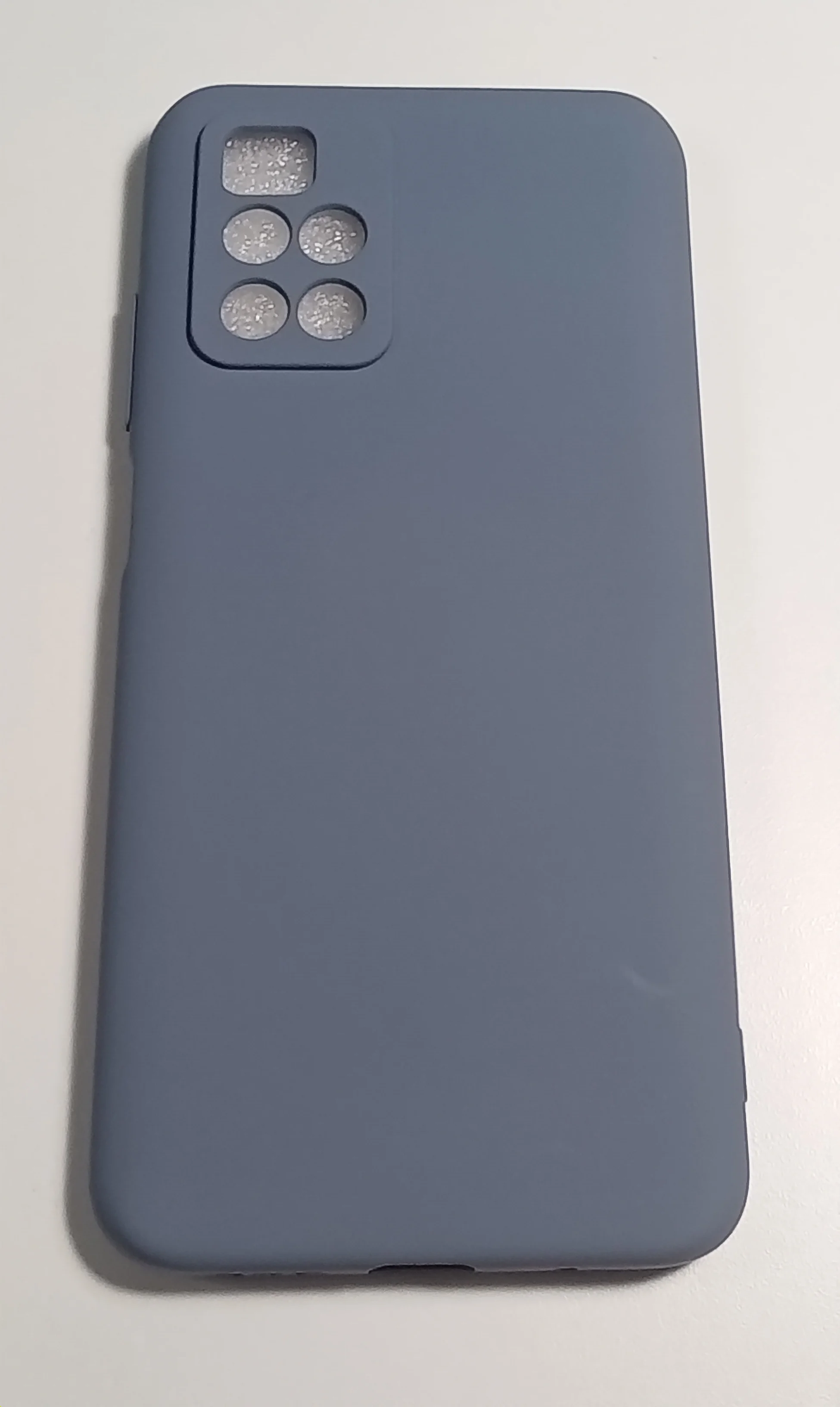 Синий меланж чехол с защитой камеры и бархатом внутри для REDMI 10
