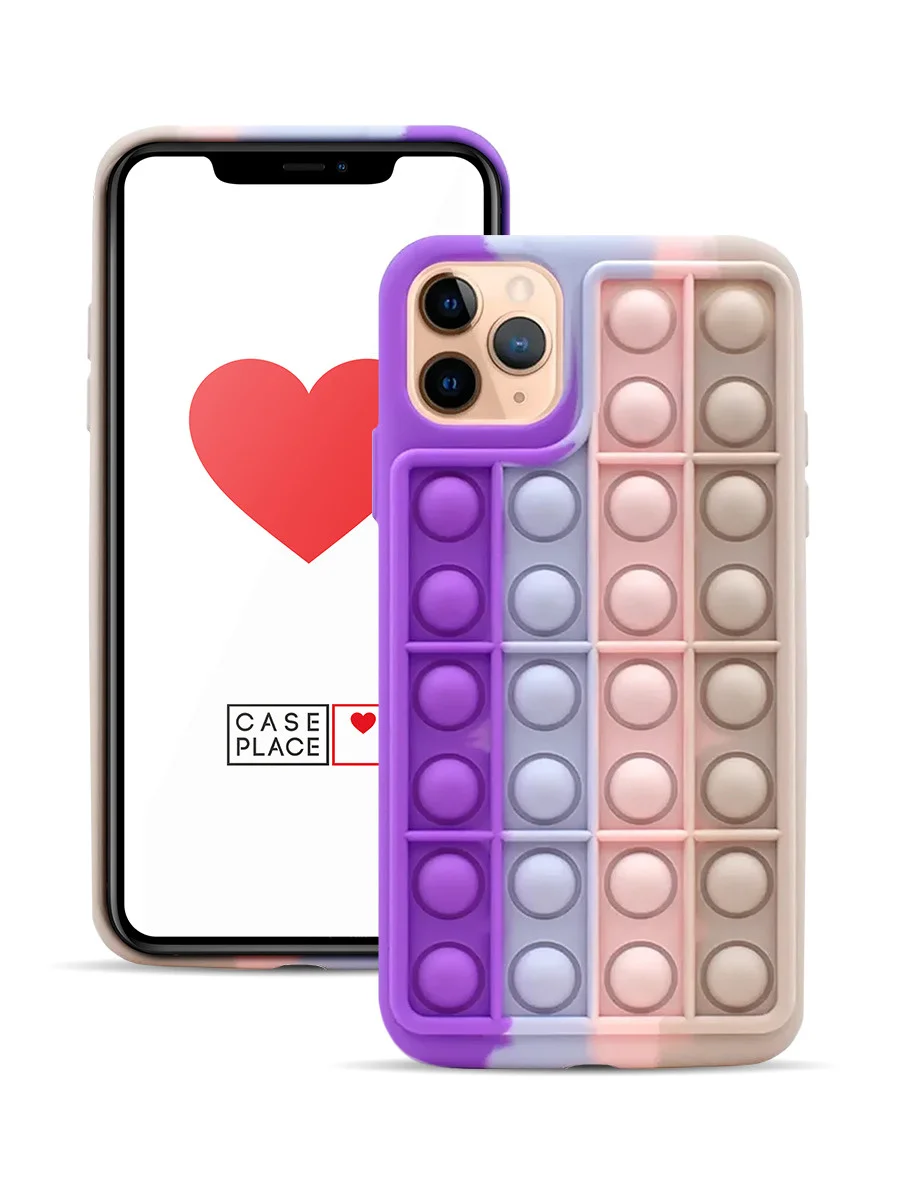 Пурпурный силиконовый чехол iPhone 11, Поп Ит