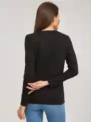 Черный лонгслив женский, однотонный, базовый