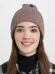 Шоколадный шапка женская зимняя