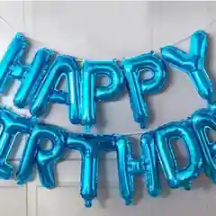 Синий шары "Happy Birthday"