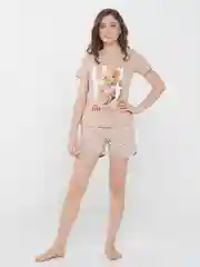 Бежевый пижама женская