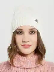 Молочный шапка женская "Малибу", на флисе