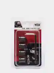 Черный колпачки на ниппель с ключом, для надежной фиксации, 4шт