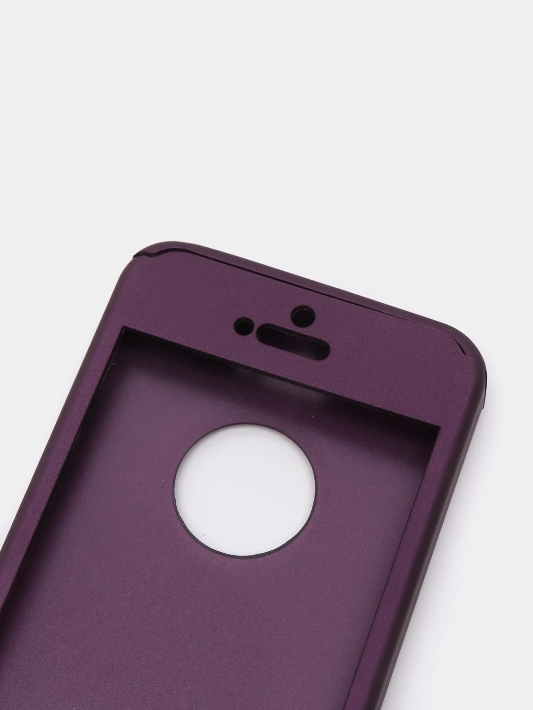 Фиолетовый чехол 360 + защитное стекло на iPhone 5s 6, 7, 8, SE, 20, X, XS, XR, 11, Pro, Max, 12