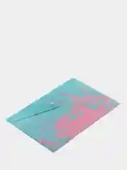 Бирюзовый папка-конверт для документов / бумаг на кнопке "Haze" A4 с рисунком, глиттер-эффект