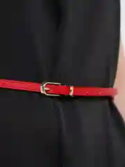 Красный женский тонкий ремень