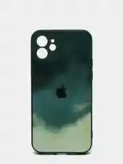 Зеленый чехол силиконовый стеклянный (закаленный) на Apple iPhone 12,11,7,8,SE,Pro,Max глянец