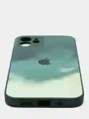 Зеленый чехол силиконовый стеклянный (закаленный) на Apple iPhone 12,11,7,8,SE,Pro,Max глянец