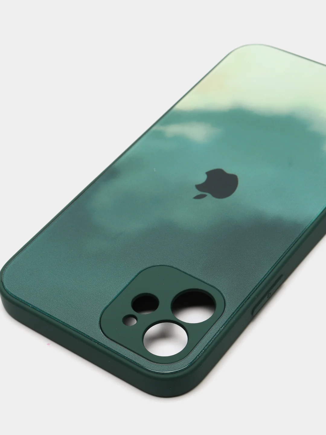Зеленый чехол силиконовый стеклянный (закаленный) на Apple iPhone 12,11,7,8,SE,Pro,Max глянец