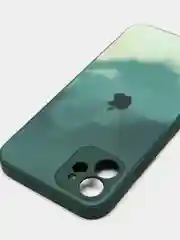 Зеленый чехол силиконовый стеклянный (закаленный) на Apple iPhone 12,11,7,8,SE,Pro,Max глянец